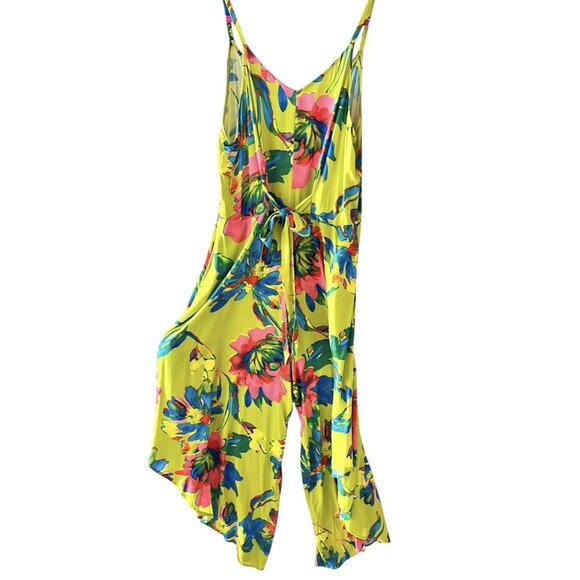 Ivy Street Sz XL Wide Leg Jumpsuit Spaghetti Strap BOLD Floral Summer Comfy CUTE - Picture 2 of 12
